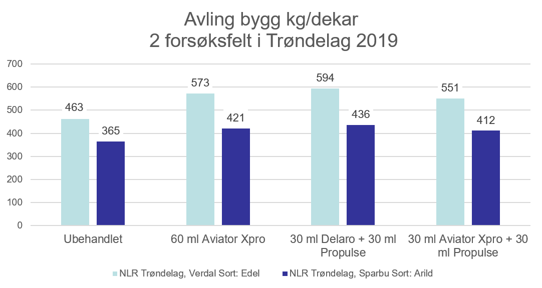 resultater bygg avling soppbehandling